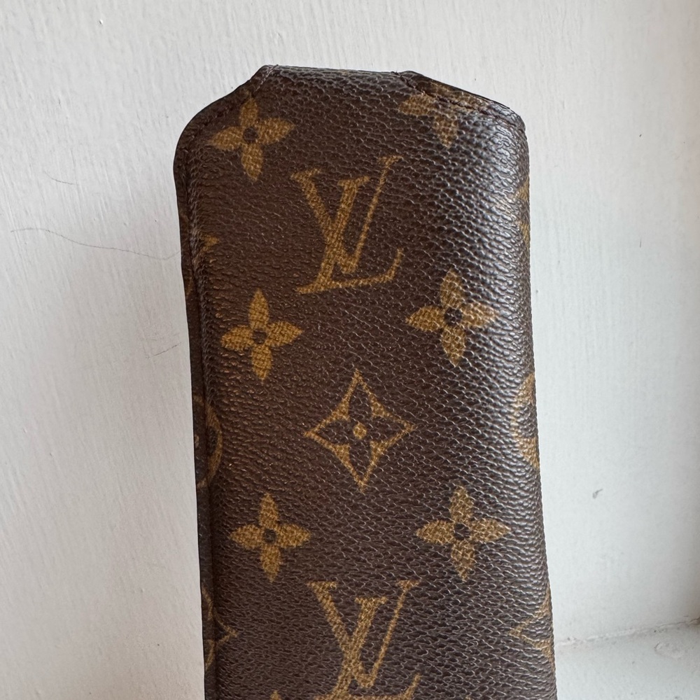 Louis Vuitton Monogram Eyewear Pouch in Dark Brown and Gold - Picture 7 of 8